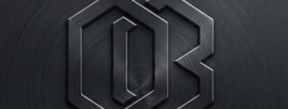 Conclave — debossed OB monogram on textured metal
