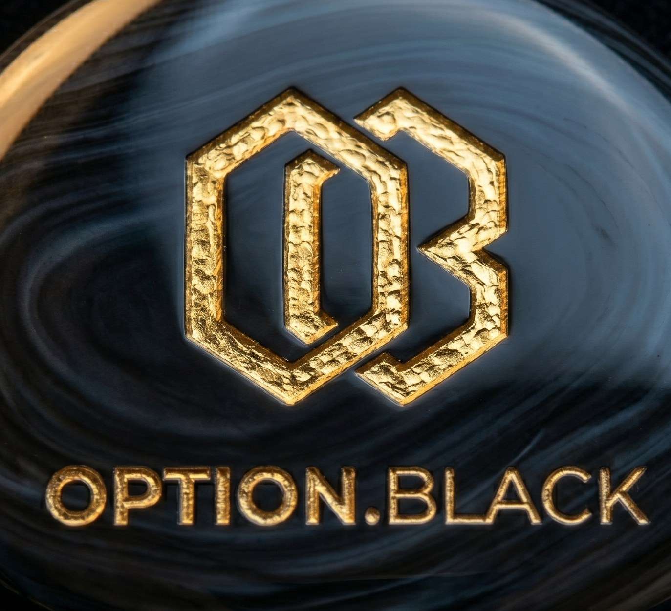 OPTION.BLACK — molten gold shield